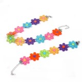 NK130- Kid Rainbow Daisy Flower Necklace